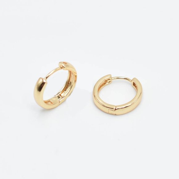 14k Gold Filled Minimalist Huggie Earrings - Picture 2 of 6